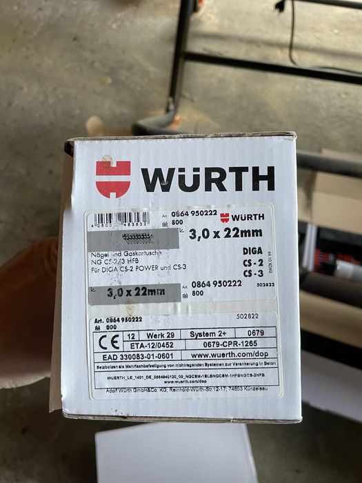 Gwoździe Wurth 3,0x22 mm