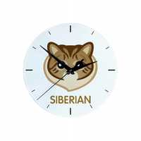 Zegar ścienny z kotem syberyjskim