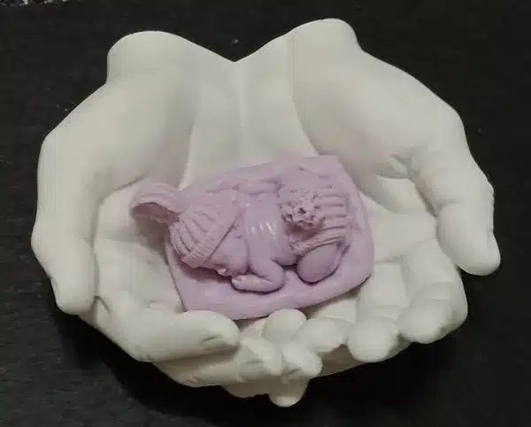 Mini mydełko słodki bobas 3D na prezent Baby Shower chrzest roczek