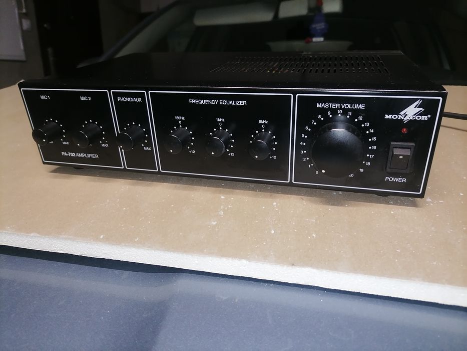 Wzmacniacz mikser MONACOR PA-702 MIC PHONO AUX  klasyk niezawodny