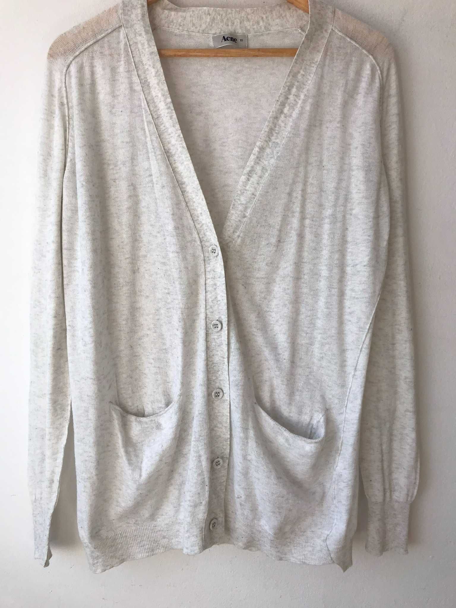 Sweter kardigan rozpinany Acne XS 34 6 oversize kaszmir retro vintage