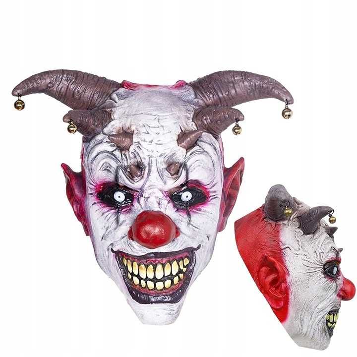 Maska lateksowa KLAUN clown ZABÓJCA psychopata MORDERCA halloween Q407