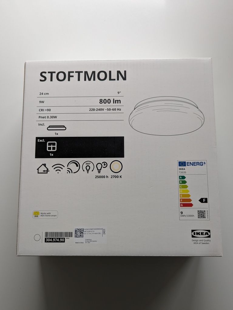 Lampa sufitowa/ścienna STOFTMOLN IKEA