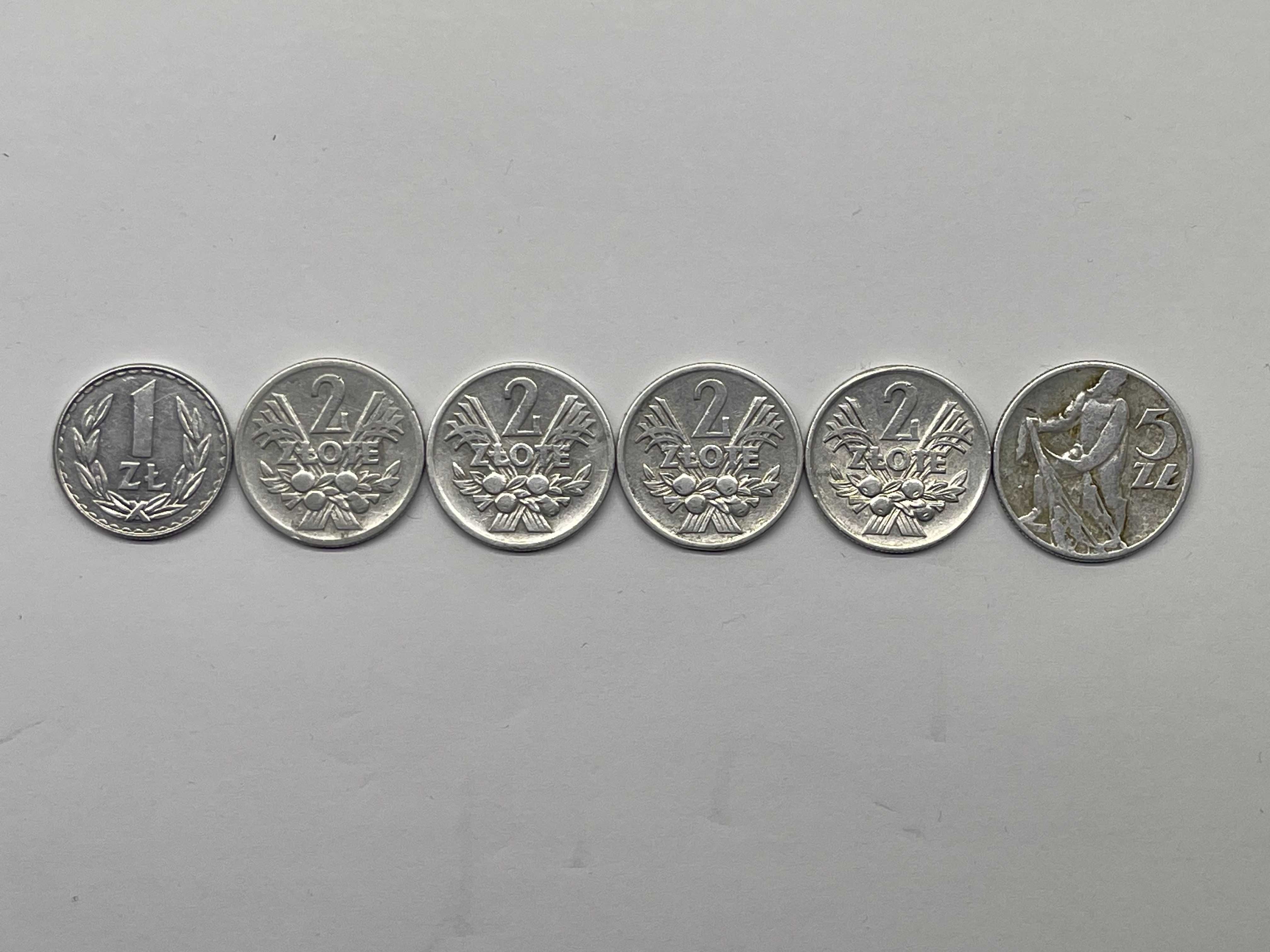 Zestaw monet PRL: 1 zł, 2 zł, 5 zł – lata 1958–1988
