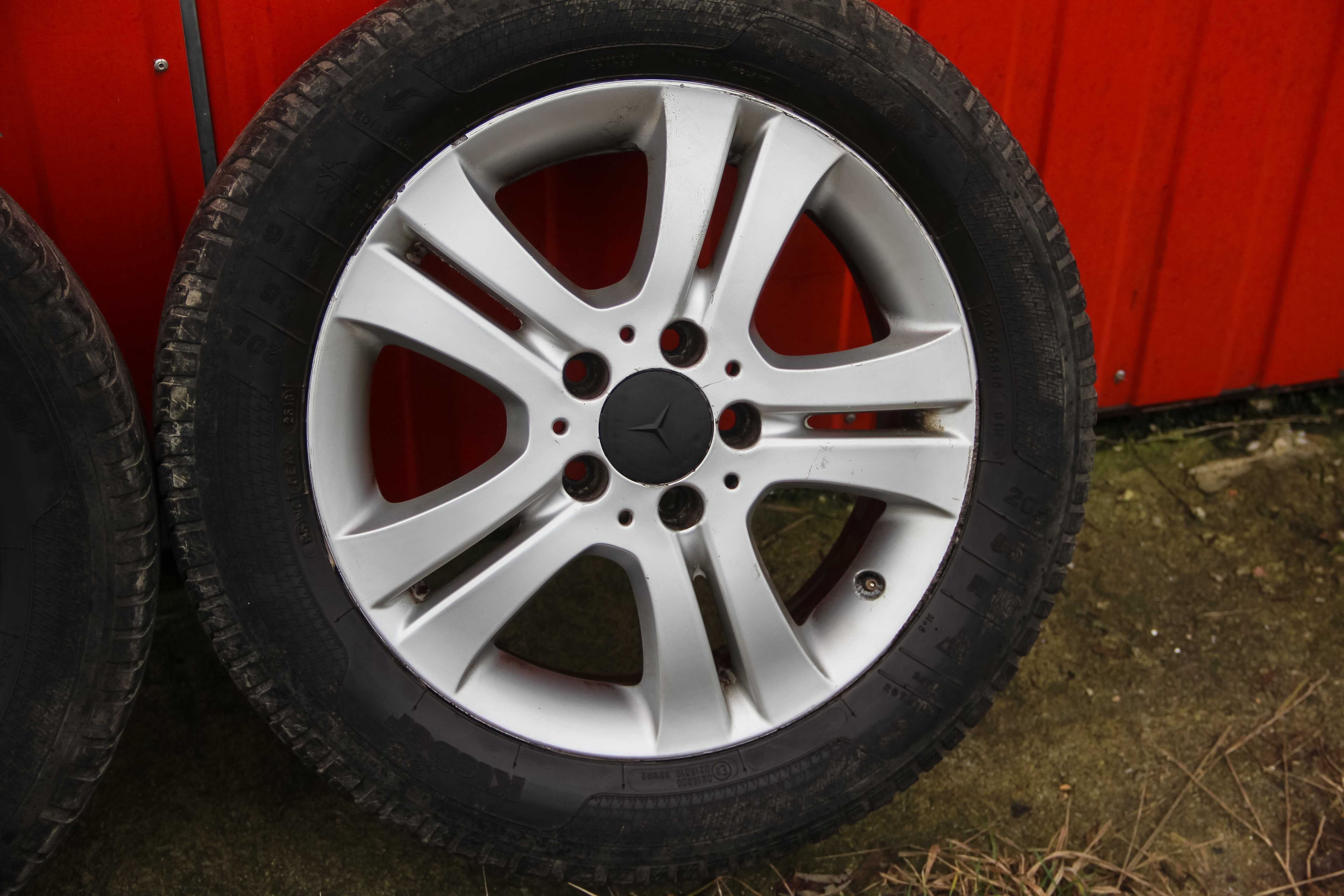 Koła aluminiowe felgi Mercedes 16" 205/55 opony całoroczne Kleber