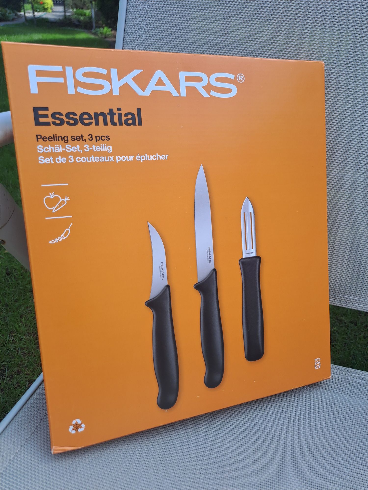 Zestaw noży FISKARS Essential 3 elementy nowy okazja na prezent