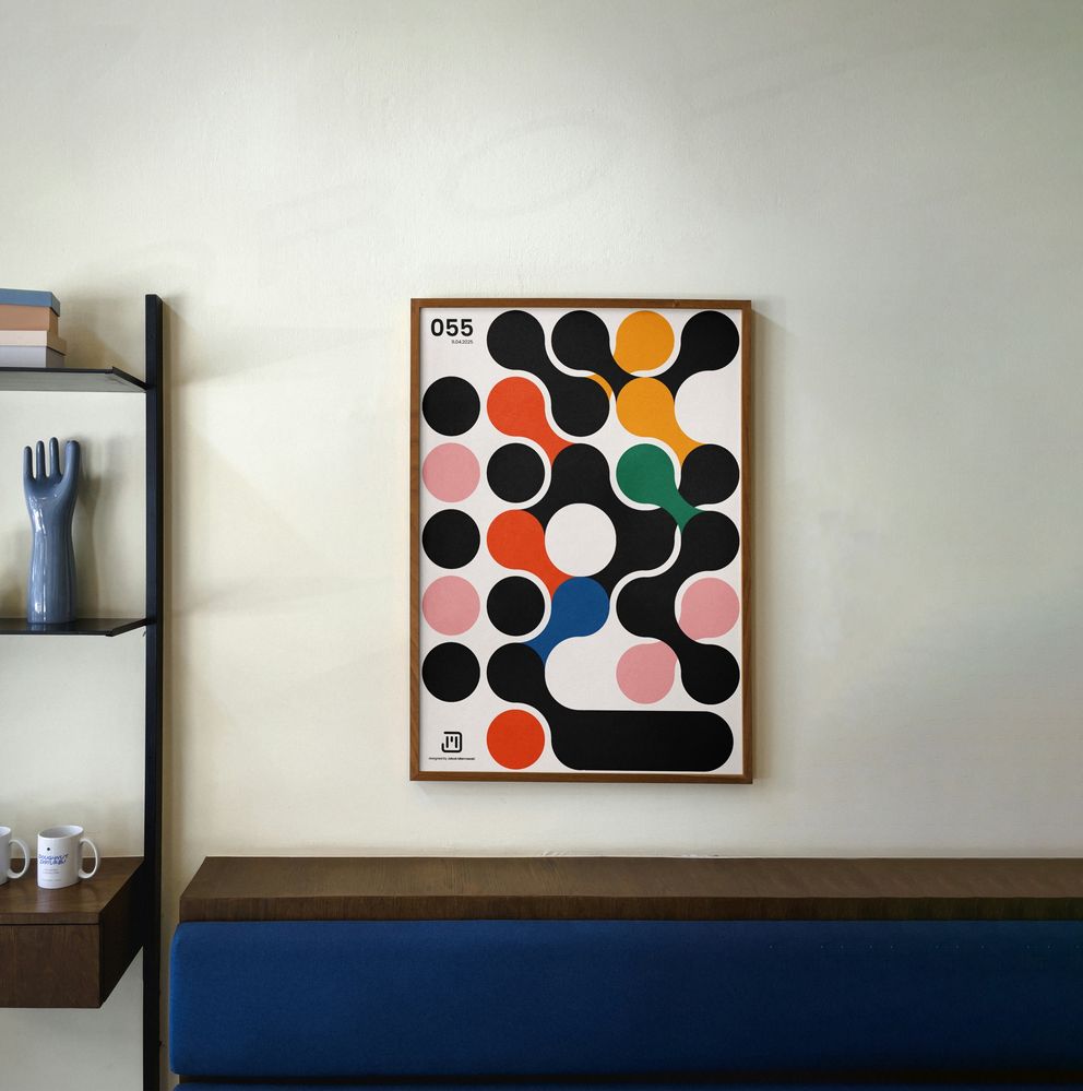 Plakat 055 w stylu bauhaus, B2, 50x70 cm