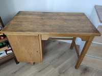 Solidne biurko drewniane z PRL-u