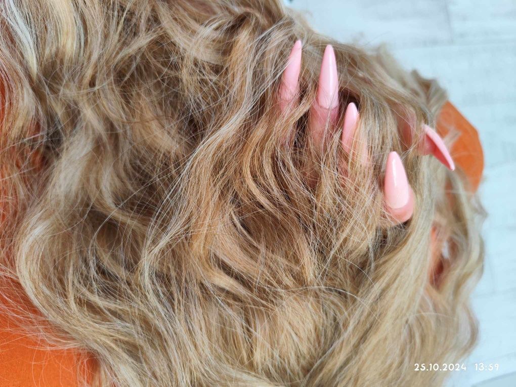 Piękna gęsta długa blond peruka z grzywką fale WIG refleksy
