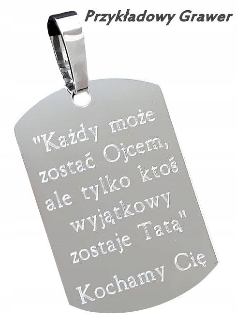 Srebrny Łańcuszek 7,30 szer. NIEŚMIERTELNIK +GRAWER
