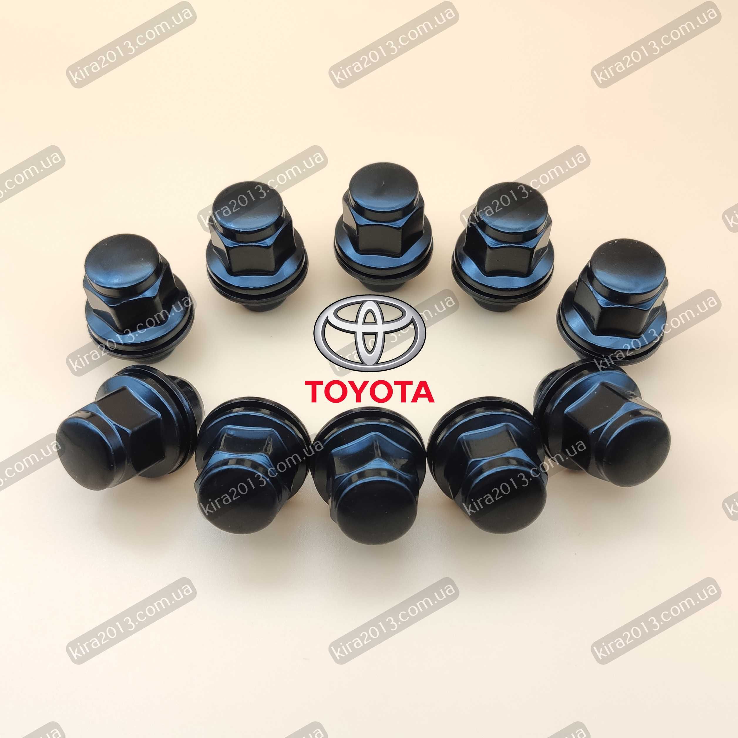 Черные гайки Тойота Колесная гайка Toyota черная М12х1,5 плоская шайба