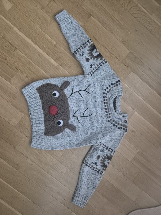 Sweter Next renifer roz. 116cm 4-5 lat