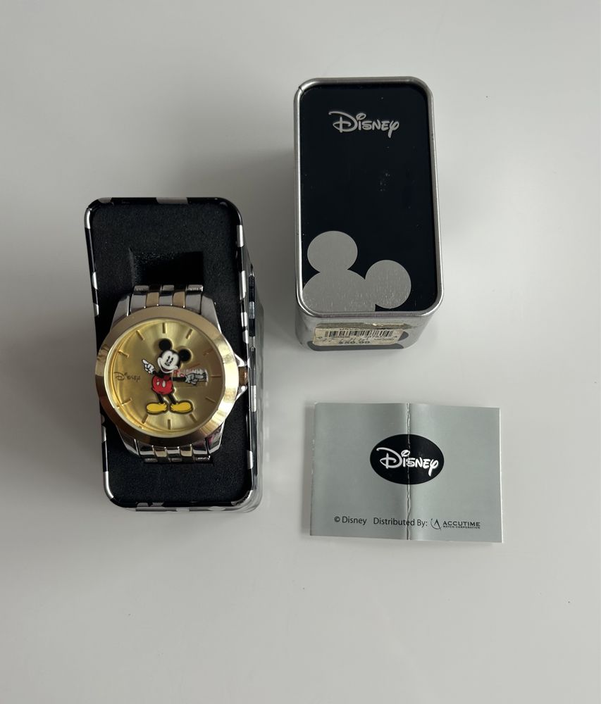 Oryginalny nowy złoty zegarek Disney Mickey limited edition