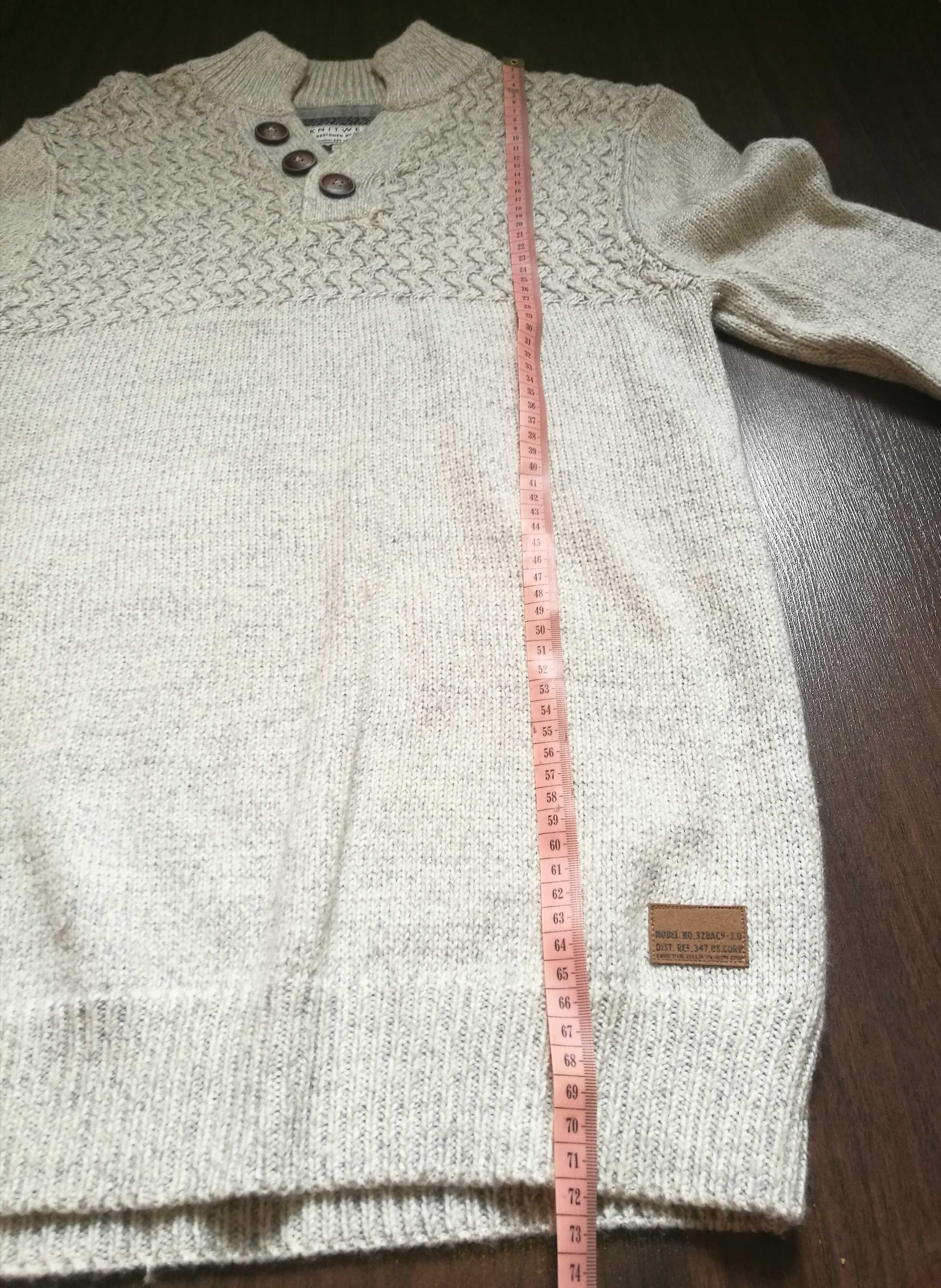 Sweter męski Nowy, norweski wzór r. S