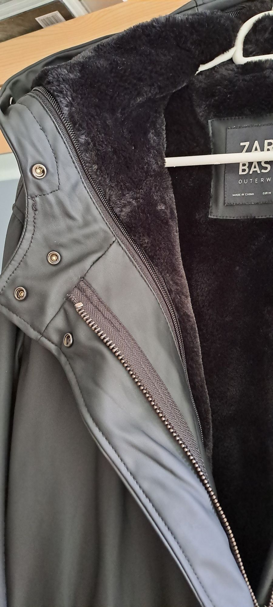Parka kurtka czarna Zara Basic