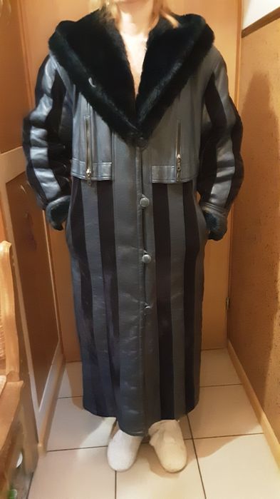 Тепла штучна дубльонка - пальто
