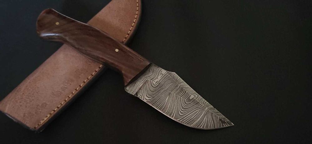 NÓŻ DAMAST myśliwski kuchenny stal damasceńska 20cm. ręcznie kuty
