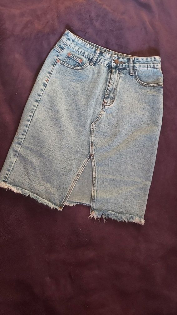 J.nowa spódnica jeans dżins do kolan 36/38