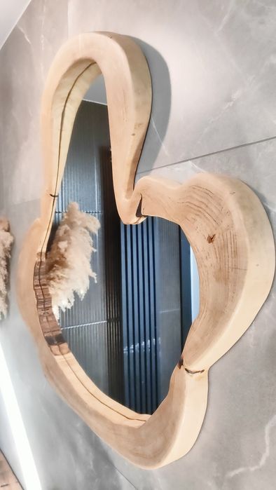 Lustro łazienkowe drewniane salon przedpokój