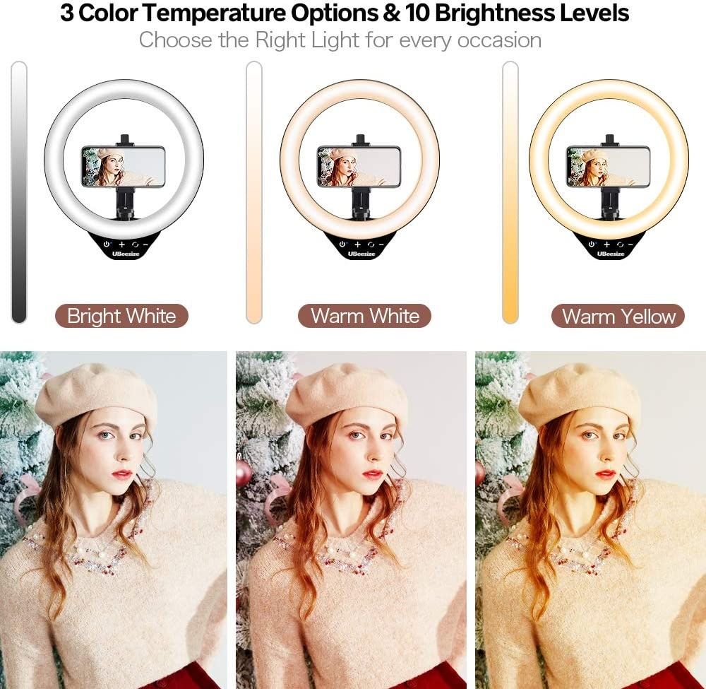 Lote de Ring Light UBeesize 10 c Tripé