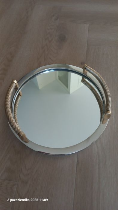 Okrągła taca lustrzana w stylu Art Deco