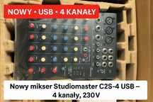 Nowy mikser Studiomaster C2S-4 USB – 4 kanały, 230V
