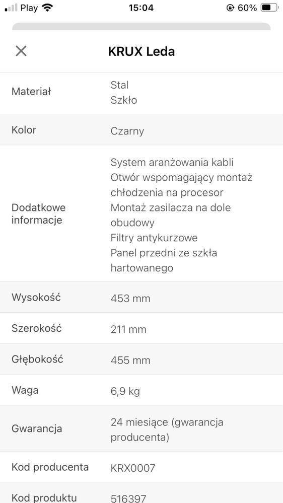 Obudowa do komputera KRUX Leda