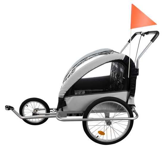 Przyczepka rowerowa 3w1 dla dzieci jogger 2 osobowa transportowa