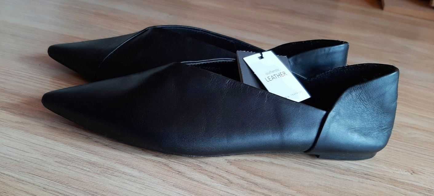 Минималистичные туфли Zara 37 р. 100% кожа (с бирками)