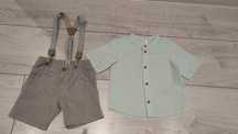 Zestaw H&M koszula spodenki szelki stan idealny 68