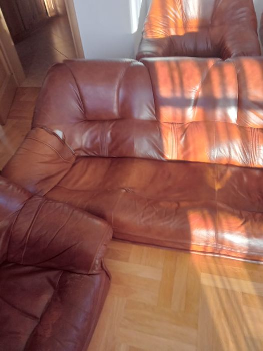 Wypoczynek skórzany używany bez stelaża