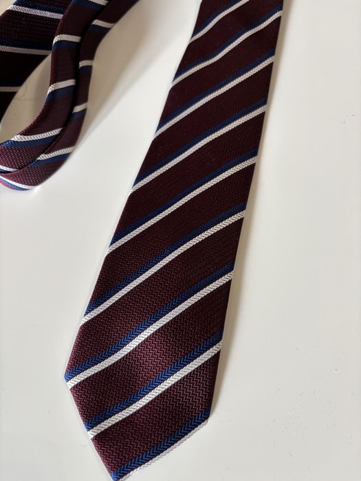 Галстук краватка вузька бордова в смужку