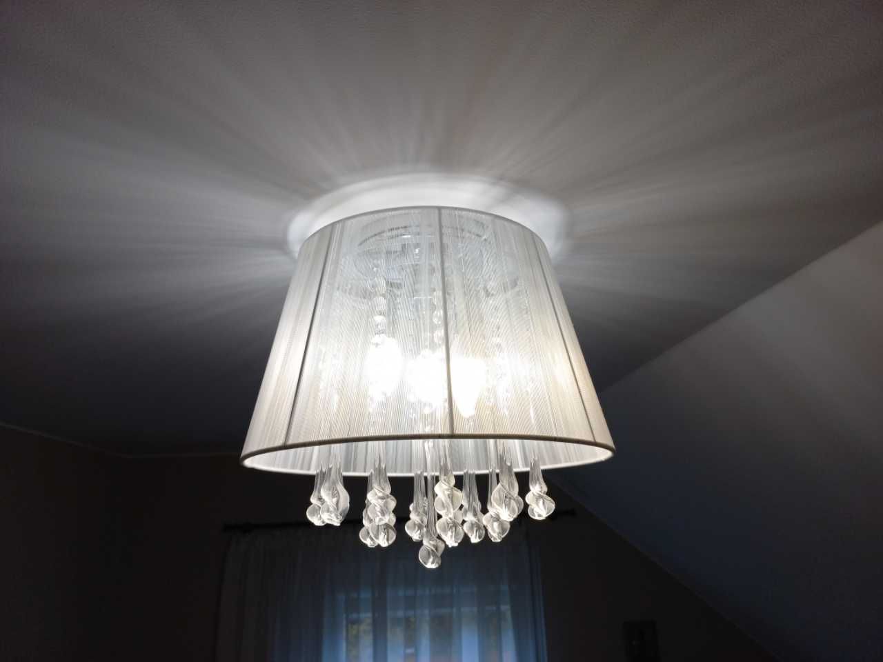 Lampa żyrandol z kryształkami i kinkiet, glamour