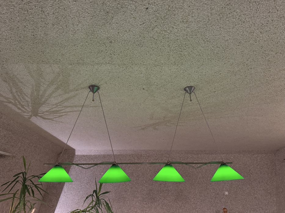 Lampa wisząca nad bilard lub stół klubowa barowa zielona długa klosze