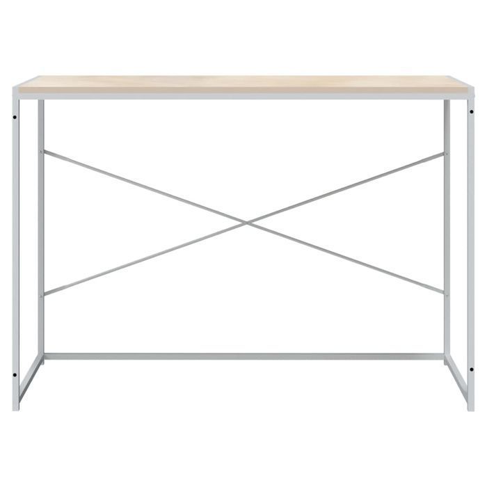 Vidaxl Biurko Komputerowe, Biało-Dębowe, 110X60X70 Cm