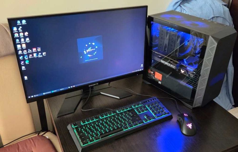 Komputer Gamingowy Monitor 27" 170Hz RTX3060 ASUS Ryzen 5600X WiFi 1TB