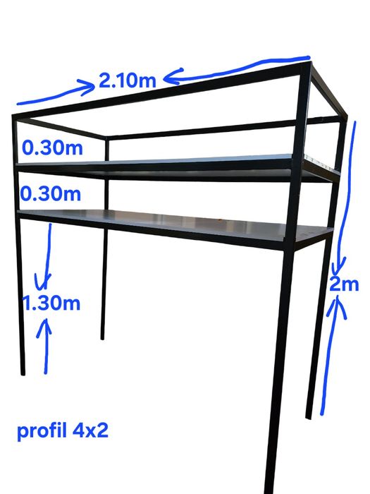 Regał metalowy czarny