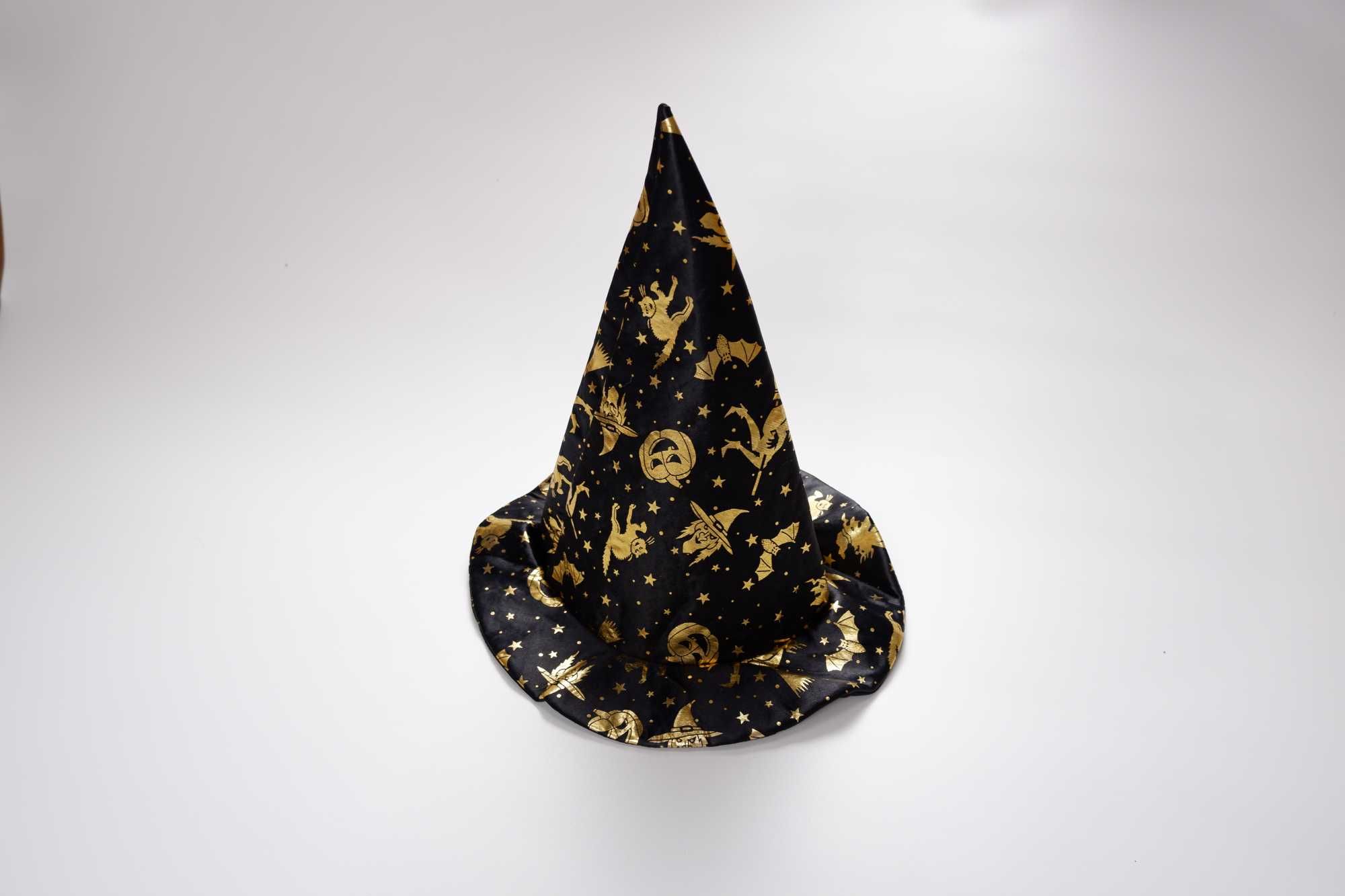 Колпак на хеллоуин шапка черная с рисунком тыква хэллоуин