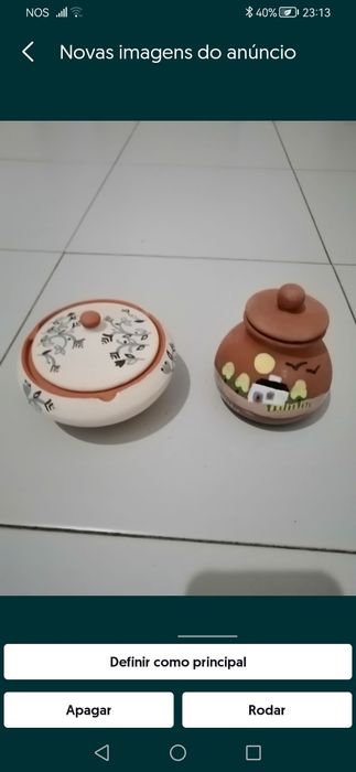 Caneca de barro pintada mão+potes de barro
Brancos bordado ing