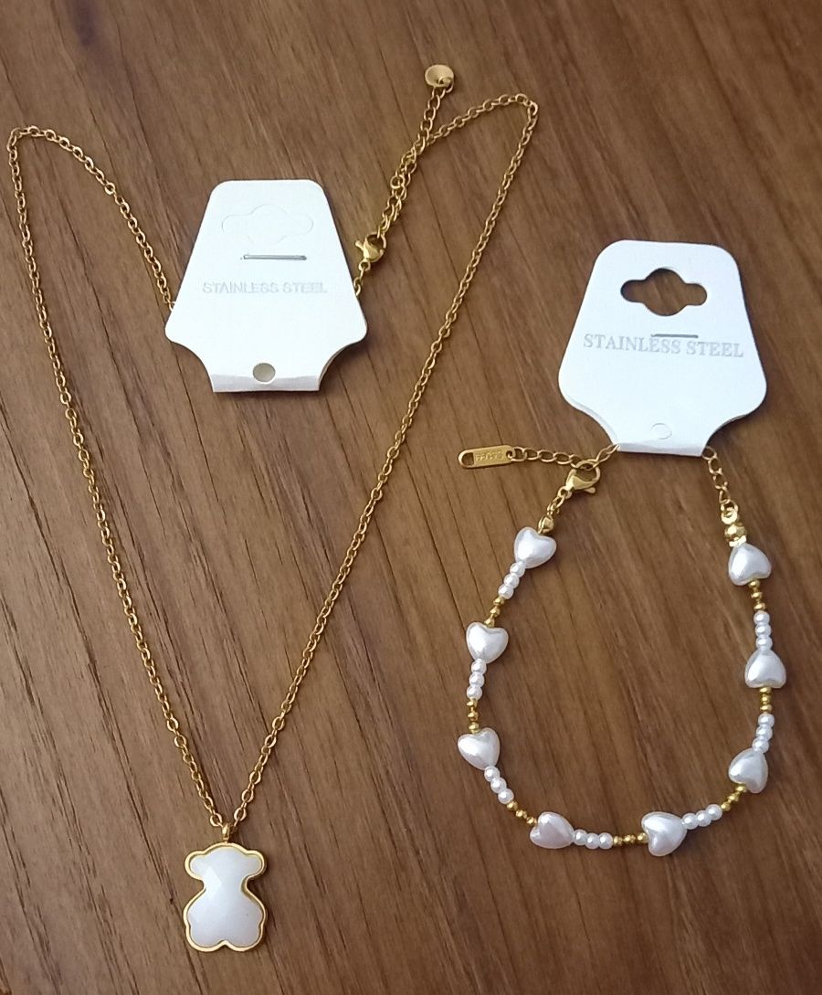 Conjunto de Fio em Aço + Pulseira em Aço - Novos