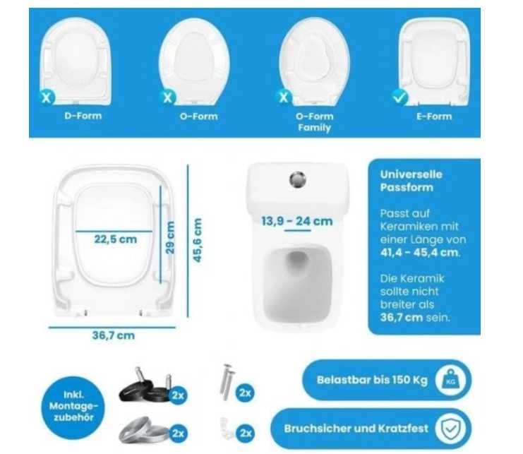 Deska sedesowa KESSER K-WC-1538E biały duroplast