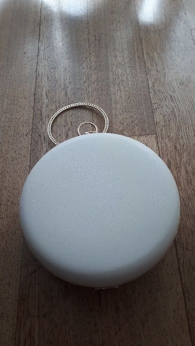 Torebka biała okrągła pojemna 18 cm