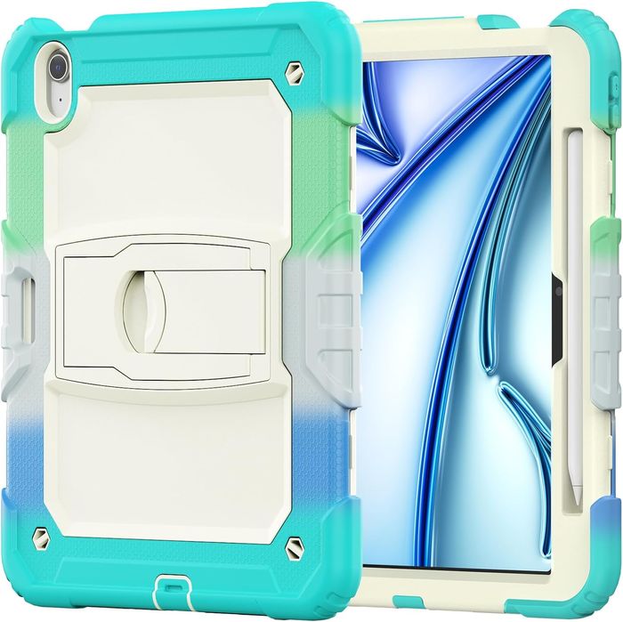 Etui do iPad Pro 11/Air 5/4 z Podstawką i Paskiem na Ramię Zielone