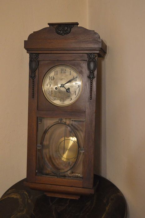 zegar ścienny stary duzy wiszący wahadłowy antyk retro wysokosc 84 cm