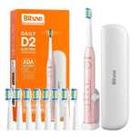 Szczoteczka Soniczna Bitvae D2 5 Trybów Ipx7 Różowa + Etui