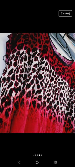 Letnia sukienka w kwiaty w panterkę plus size rozmiar 44 46 48