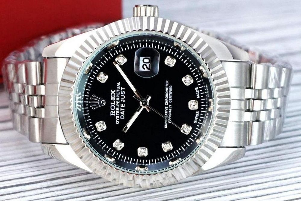 Часы Rolex Date Just Silver-Black . Лучшая классика от Ролекс!