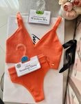 Zestaw damski top + majtki S/M koral