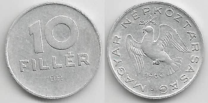 Węgry 10 fillerów 1969