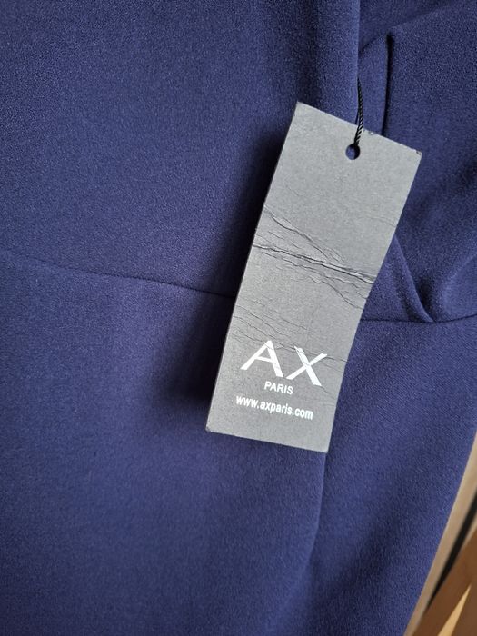 Sukienka granatowa na jedno ramię Andrzejki/Sylwester